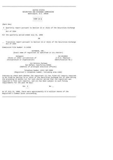 Miniature Autodesk Rapport trimestriel 2001-q2