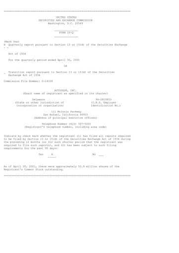 Miniature Autodesk Rapport trimestriel 2002-q1