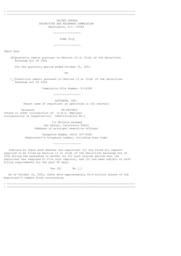 Miniature Autodesk Rapport trimestriel 2002-q3