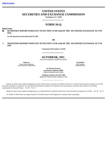 Miniature Autodesk Rapport trimestriel 2004-q1