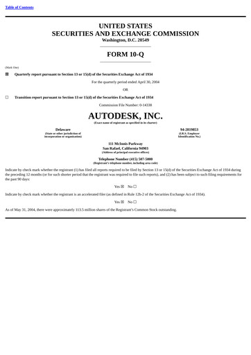 Miniature Autodesk Rapport trimestriel 2005-q1