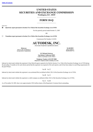 Miniature Autodesk Rapport trimestriel 2006-q3