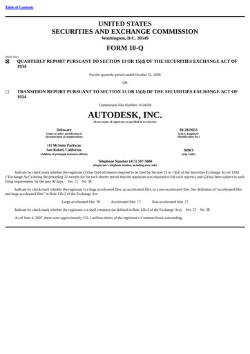 Miniature Autodesk Rapport trimestriel 2007-q3