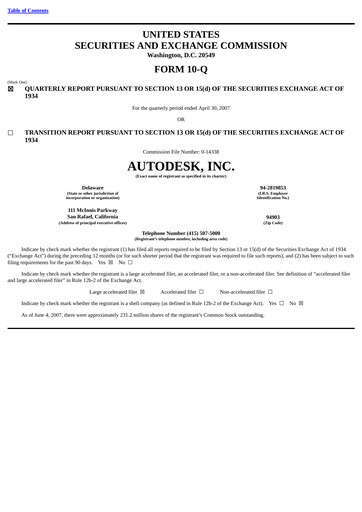 Miniature Autodesk Rapport trimestriel 2008-q1