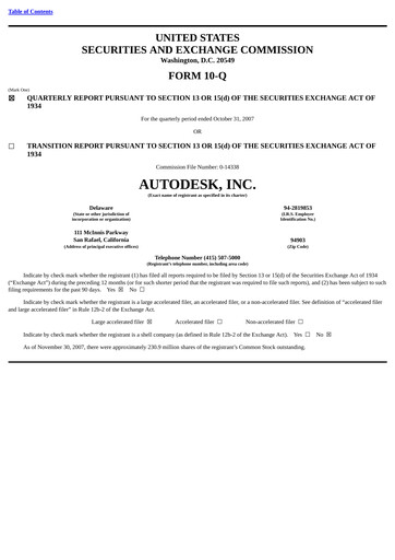 Miniature Autodesk Rapport trimestriel 2008-q3
