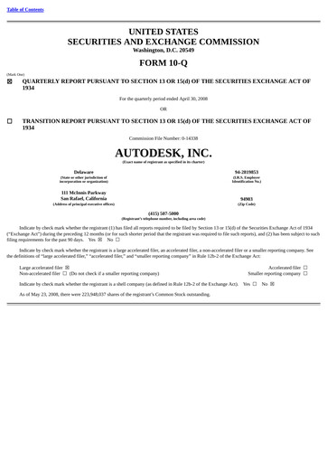 Miniature Autodesk Rapport trimestriel 2009-q1