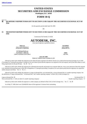 Miniature Autodesk Rapport trimestriel 2010-q1