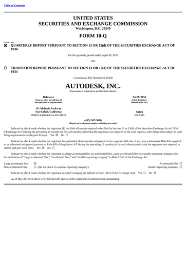 Miniature Autodesk Rapport trimestriel 2011-q1
