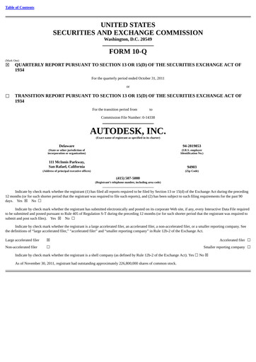 Miniature Autodesk Rapport trimestriel 2012-q3