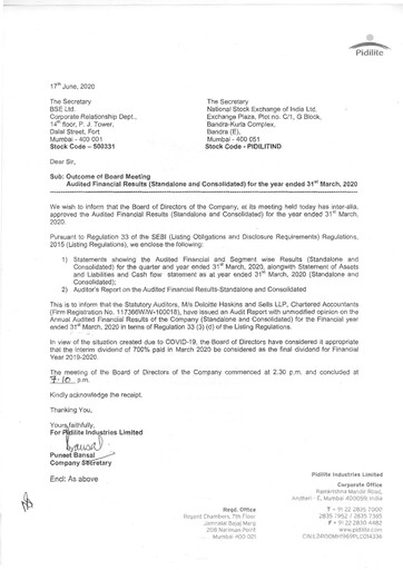 Thumbnail Pidilite Quarterly Report 2019-q4