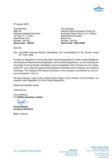 Thumbnail Pidilite Quarterly Report 2020-q1