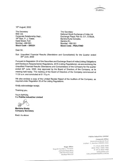 Thumbnail Pidilite Quarterly Report 2022-q1