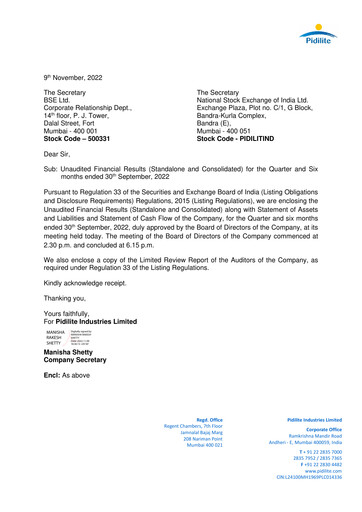 Thumbnail Pidilite Quarterly Report 2022-q2