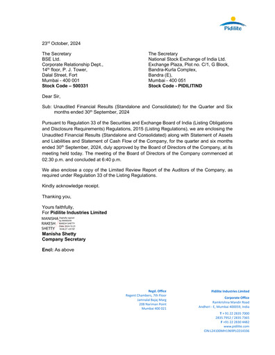 Thumbnail Pidilite Quarterly Report 2024-q2