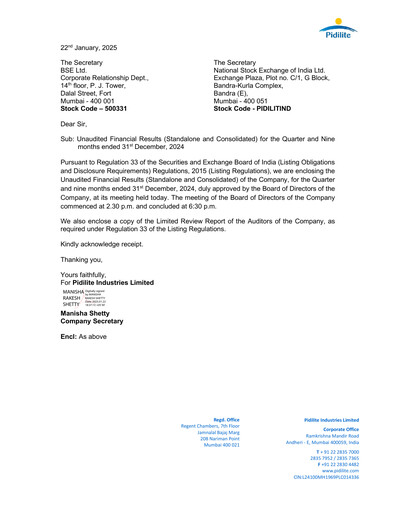 Thumbnail Pidilite Quarterly Report 2024-q3