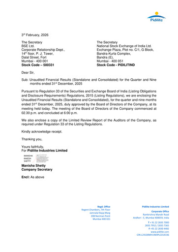 Thumbnail Pidilite Quarterly Report 2025-q3