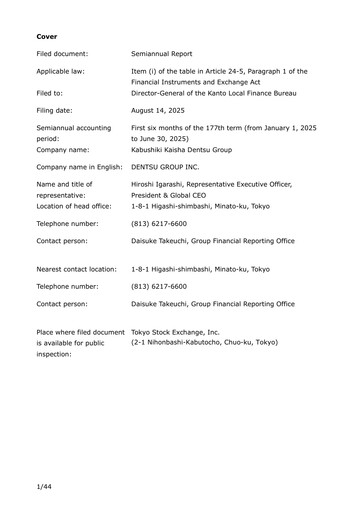 Thumbnail Dentsu Half-year Report 2025-h1