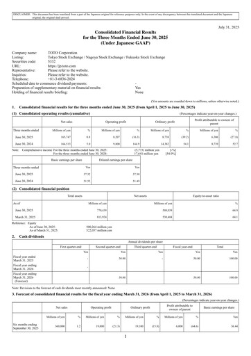 Thumbnail TOTO Quarterly Report 2026-q1