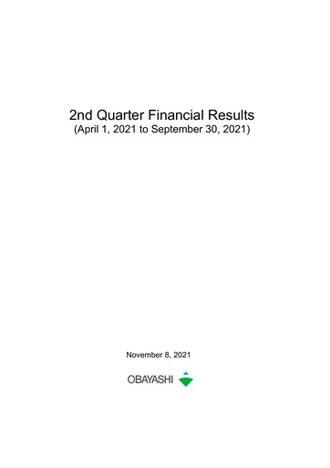Miniature Obayashi Rapport semestriel 2021-h1