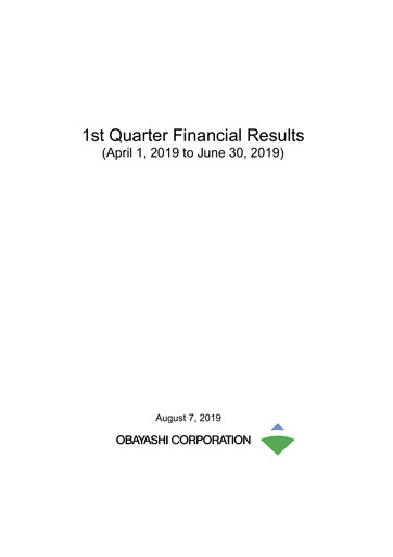 Miniature Obayashi Rapport trimestriel 2019-q1