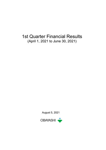 Miniature Obayashi Rapport trimestriel 2021-q1