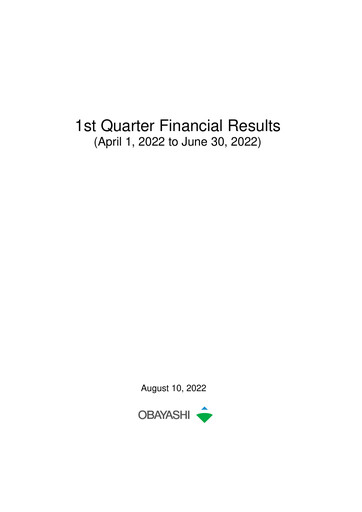 Miniature Obayashi Rapport trimestriel 2022-q1