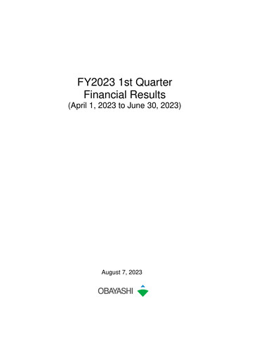 Miniature Obayashi Rapport trimestriel 2023-q1