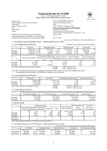 Thumbnail Isuzu Financial Statement fy2009