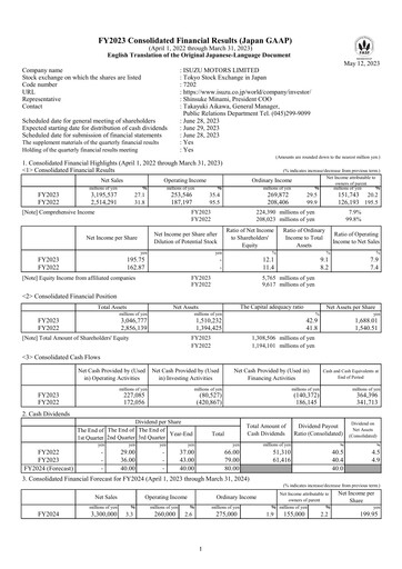 Thumbnail Isuzu Financial Statement fy2023