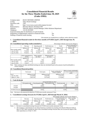 Thumbnail Isuzu Quarterly Report fy2026-q1