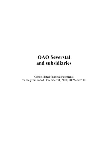 Thumbnail Severstal Financial Statement 2010