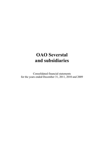 Thumbnail Severstal Financial Statement 2011