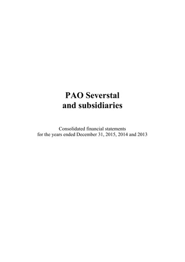 Thumbnail Severstal Financial Statement 2015