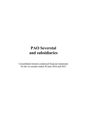 Thumbnail Severstal Financial Statement 2016-h1