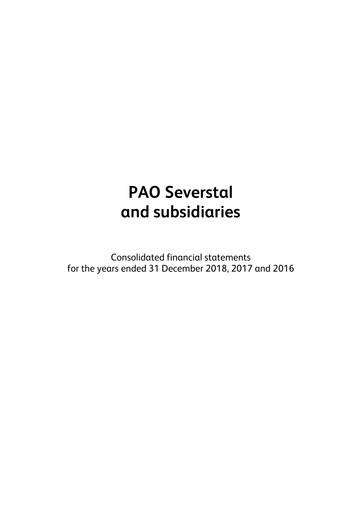 Thumbnail Severstal Financial Statement 2018