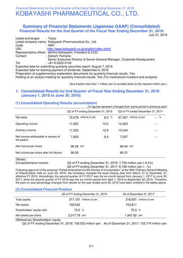 Thumbnail KOBAYASHI Pharmaceutical Quarterly Report 2018-q2