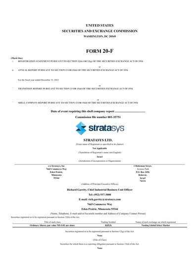 Thumbnail Stratasys Annual Report 2023