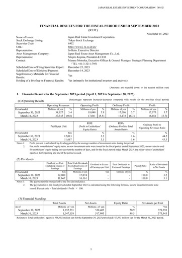 Thumbnail Japan Real Estate Investment Financial Report 2023-h1