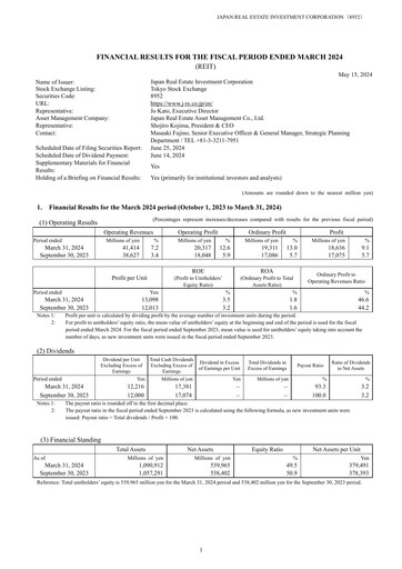 Thumbnail Japan Real Estate Investment Financial Report 2023-h2