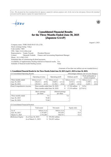 Thumbnail Tobu Railway
 Quarterly Report 2026-q1