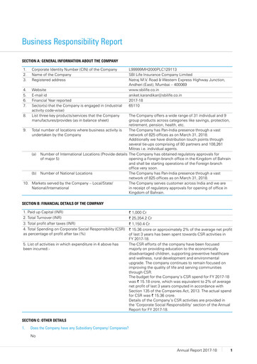 Thumbnail SBI Life Insurance Sustainability Report 2017-2018
