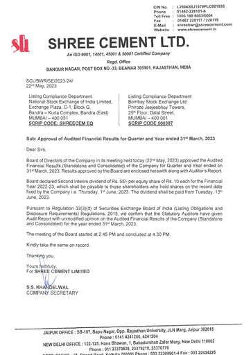 Thumbnail Shree Cement
 Financial Statement 2022-2023