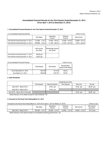 Miniature Nissan Chemical Rapport trimestriel 2013-q3