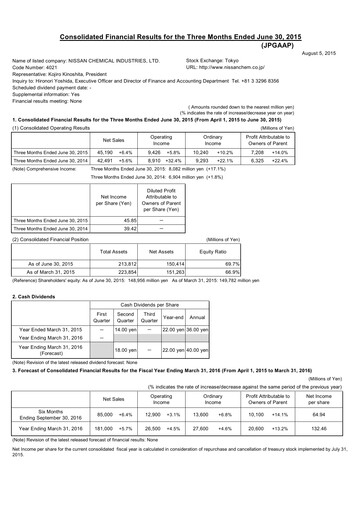 Miniature Nissan Chemical Rapport trimestriel 2015-q1