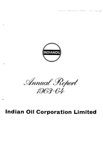Thumbnail Indian Oil Annual Report 1963-1964