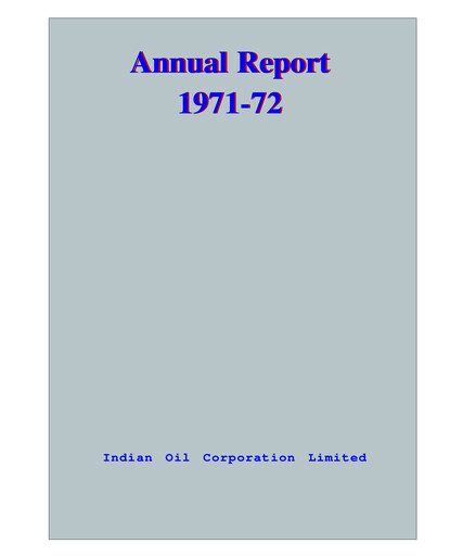 Thumbnail Indian Oil Annual Report 1971-1972