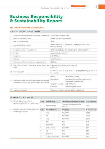Thumbnail Indian Oil ESG Report 2021-2022