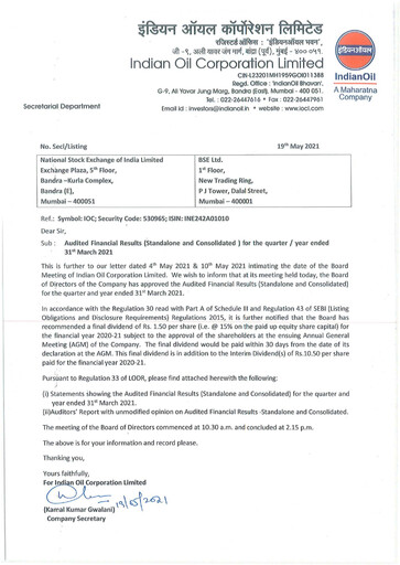 Thumbnail Indian Oil Financial Statement 2020-2021