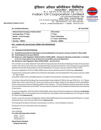 Thumbnail Indian Oil Financial Statement 2023-2024