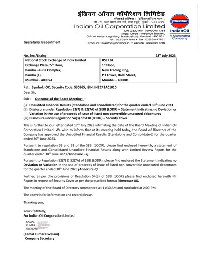 Thumbnail Indian Oil Quarterly Report 2023-q1